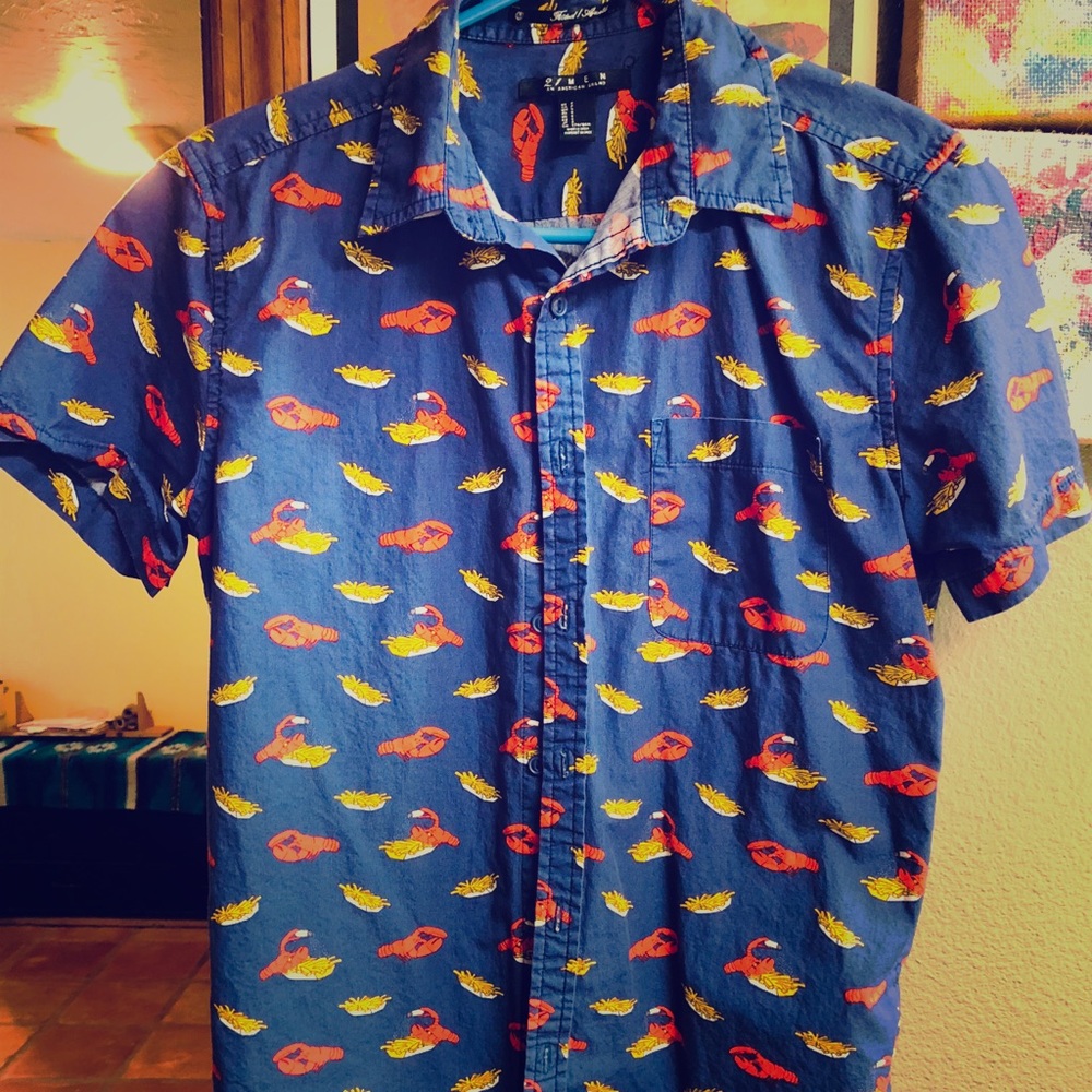 Lobster and French fry button down